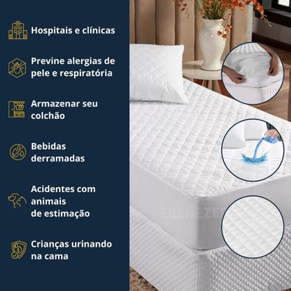 Imagem de Capa De Colchão Protetor Impermeável Matelado Casal Antialérgico Antiácaro Elástico Macio e Não Esquenta