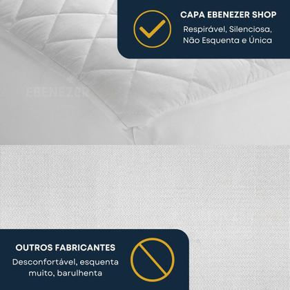 Imagem de Capa De Colchão Protetor Impermeável Matelado Casal Antialérgico Antiácaro Elástico Macio e Não Esquenta