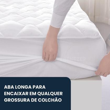Imagem de Capa De Colchão Protetor Impermeável Matelado Casal Antialérgico Antiácaro Elástico Macio e Não Esquenta