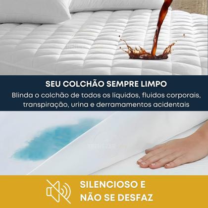 Imagem de Capa De Colchão Protetor Impermeável Matelado Casal Antialérgico Antiácaro Elástico Macio e Não Esquenta