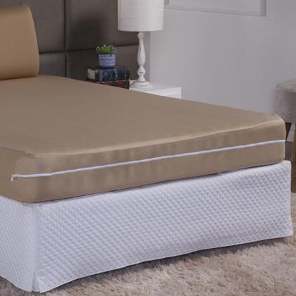 Imagem de Capa de Colchão Queen 30cm com Zíper Protetor de Malha Lisa 1 Peça