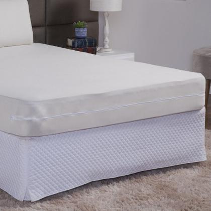 Imagem de Capa de Colchão Queen 30cm com Zíper Protetor de Malha Lisa 1 Peça