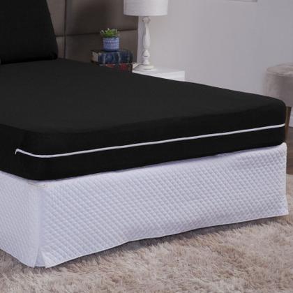 Imagem de Capa de Colchão Queen 30cm + Fronha com Zíper Malha Lisa 3 Peças