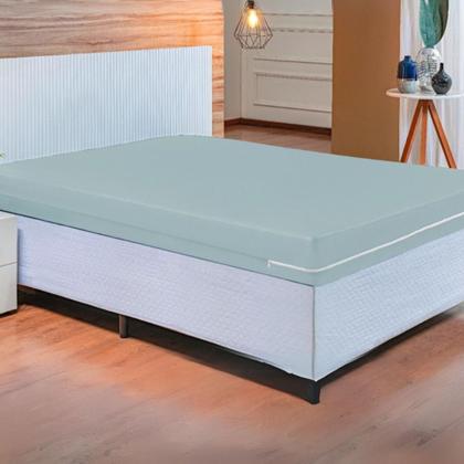 Imagem de Capa de Colchão Solteiro com Zíper Malha Elástica Adapta Fácil e Resistente Cinza