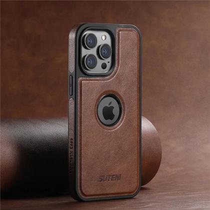 Imagem de Capa De Couro Luxuosa Com Carregamento Sem Fio MagSafe Para iPhone 15 16 17 pro Max 14Plus 13Pro 12