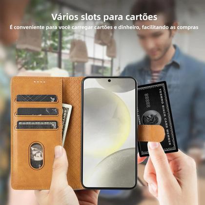 Imagem de Capa De Couro Para Telefone Samsung Galaxy S25 S24 S23 Ultra S22 S21 FE S20 S10 plus Note20 Flip