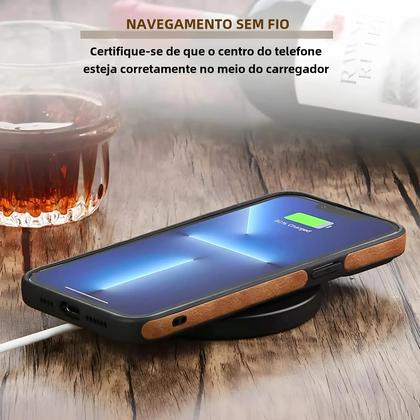 Imagem de Capa de Couro Ultrafina para iPhone 14/13/12/11 - Proteção com Amortecedor