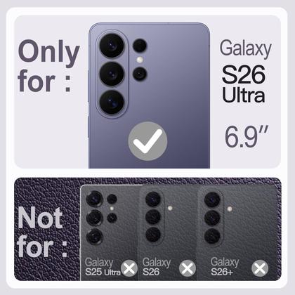 Imagem de Capa de couuro para Samsung Galaxy S26+ / S26 Plus. Compatível com Mag-Safee, Case para Celular Aderência Antiderrapante
