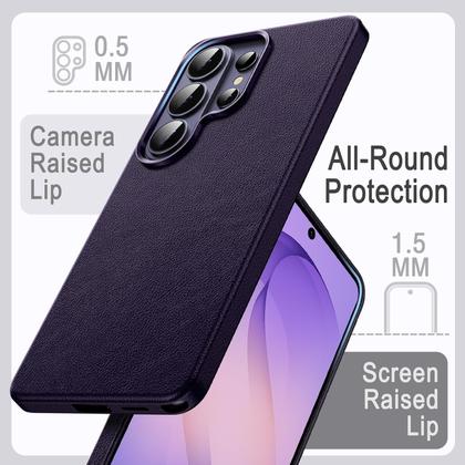 Imagem de Capa de couuro para Samsung Galaxy S26+ / S26 Plus. Compatível com Mag-Safee, Case para Celular Aderência Antiderrapante