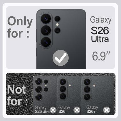 Imagem de Capa de couuro para Samsung Galaxy S26+ / S26 Plus. Compatível com Mag-Safee, Case para Celular Aderência Antiderrapante