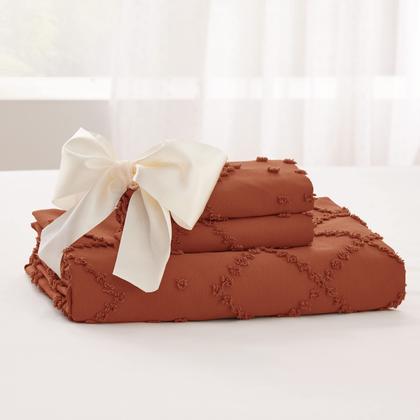 Imagem de Capa de Edredom Bedsure Boho King Size Terracota - com 2 Fronhas