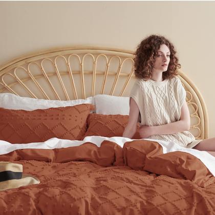 Imagem de Capa de Edredom Bedsure Boho King Size Terracota - com 2 Fronhas