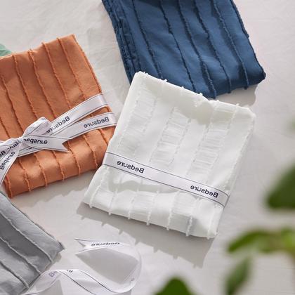 Imagem de Capa de edredom Bedsure Listrada Boho King Size com 2 fronhas