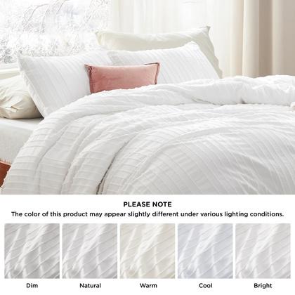 Imagem de Capa de edredom Bedsure Listrada Boho King Size com 2 fronhas