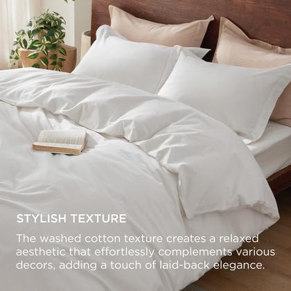 Imagem de Capa de Edredom Bedsure Queen 100% Algodão Lavado - com 2 Fronhas