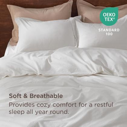 Imagem de Capa de Edredom Bedsure Queen 100% Algodão Lavado - com 2 Fronhas