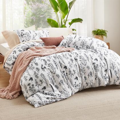 Imagem de Capa de edredom Bedsure Queen Size reversível branca com zíper