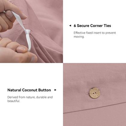 Imagem de Capa de edredom JELLYMONI rosa lavada de algodão duplo com 1 fronha