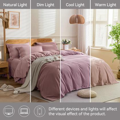 Imagem de Capa de edredom JELLYMONI rosa lavada de algodão duplo com 1 fronha