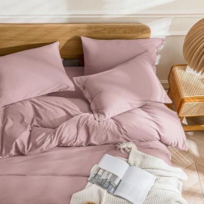 Imagem de Capa de edredom JELLYMONI rosa lavada de algodão duplo com 1 fronha