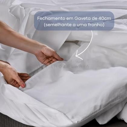 Imagem de Capa de Edredom Solteiro 180 Fios Branco  Madri  TEKA Profiline