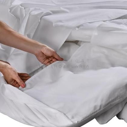 Imagem de Capa de Edredom Solteiro 180 Fios Branco  Madri  TEKA Profiline