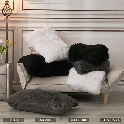 Imagem de Capa de edredon annadaif Plush White Faux Fur Velvet Queen