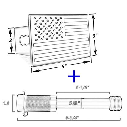 Imagem de Capa de engate de trailer com bandeira americana para receptores de 5 cm com fechadura