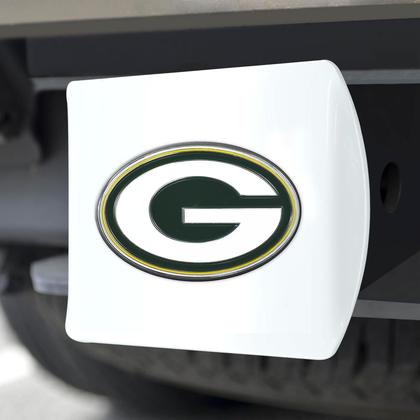 Imagem de Capa de engate FANMATS 43407 NFL Green Bay Packers branca