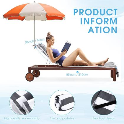 Imagem de Capa de espreguiçadeira de piscina Fumete, 2 pacotes de microfibra 30x85cm, cinza