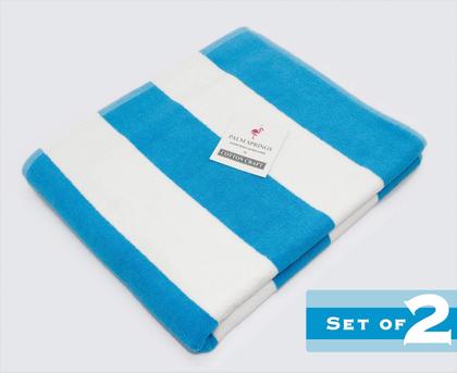 Imagem de Capa de espreguiçadeira de praia COTTON CRAFT Oversize Aqua, pacote com 2