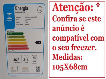 Capa De Freezer Electrolux H330 314l 105x68Cm 01 Porta + 01 Saia
