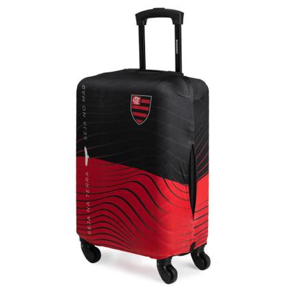 Imagem de Capa de Mala Pequena Flamengo Rubro Negro Oficial Preto e Vermelha