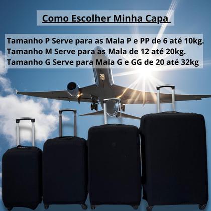 Imagem de Capa de Mala Viagem Estampada Suplex Protetora Bagagem Selos