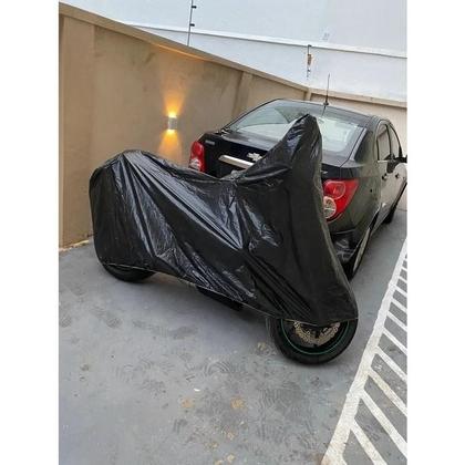 Imagem de Capa de Moto Impermeável Térmica Protege do Sol, Chuva, Poeira e AntiRiscos ~ 100 PVC