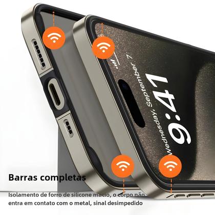 Imagem de Capa de Para-Choques Cinza Titânio para iPhone 15 Pro Max/14 Plus/13 Mini/12/11/X/XS/XR/SE 2022