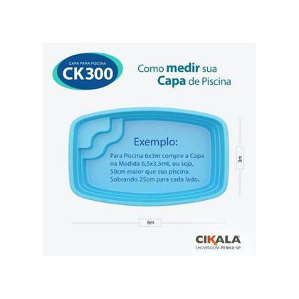 Imagem de Capa de Piscina Azul CK300 7.5x4.5 Metros + Kit Instalação