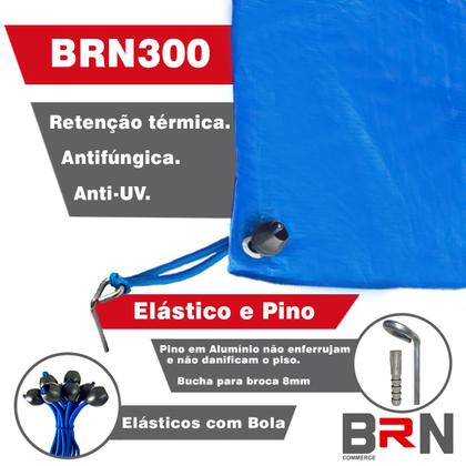 Imagem de Capa De Piscina Lona Resistente Para Proteção 6,5x3,5m + Kit Instalação
