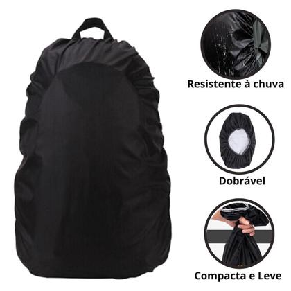 Imagem de Capa De Proteção E Transporte Para Mochila Preto Impermeável