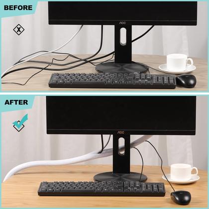 Imagem de Capa de proteção para cabos AGPTEK 1,5 m 3,0 cm branca, pacote com 2