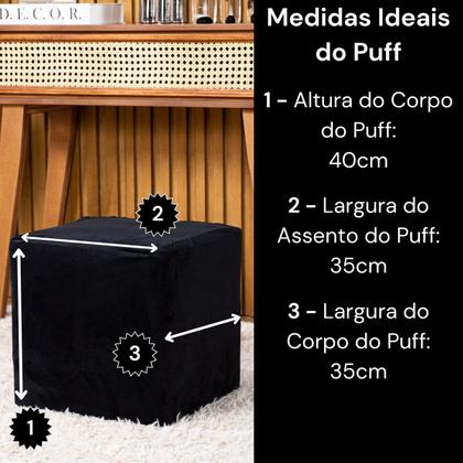 Imagem de Capa de Puff Quadrado Avulsa Lisa Ajustável com Elástico Tecido Veludo Suede Decoração Banquinho Luxo Para Sala Quarto