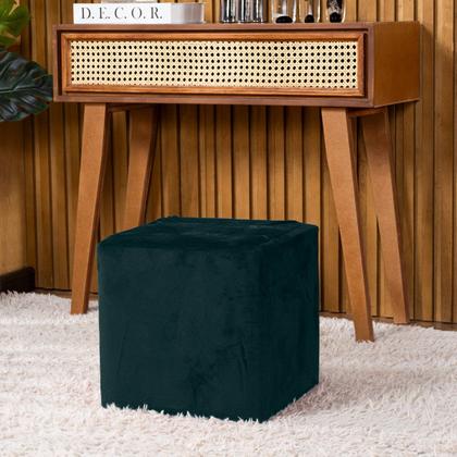 Imagem de Capa de Puff Quadrado Avulsa Lisa Ajustável com Elástico Tecido Veludo Suede Decoração Banquinho Luxo Para Sala Quarto