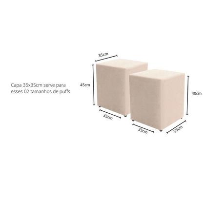 Imagem de Capa de Puff Quadrado em Malha Elastex 1 Unidade Geo Linda