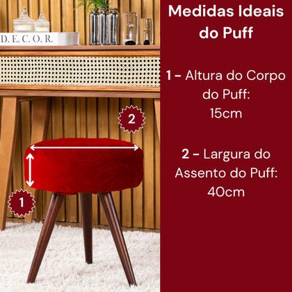 Imagem de Capa de Puff Redondo Pequeno Avulsa Lisa Ajustável com Elástico - Tecido Veludo Decoração Banquinho Para Sala Quarto