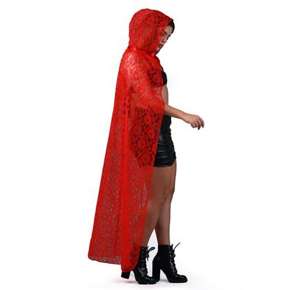 Imagem de Capa De Renda Vermelha Adulto Para Halloween Abrakadabra