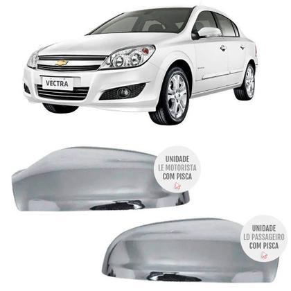 Imagem de Capa de Retrovisor Vectra 2006 a 2011 Cor Cromado Com Seta
