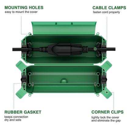 Imagem de Capa de segurança do cabo de extensão Flemoon IP44 impermeável verde