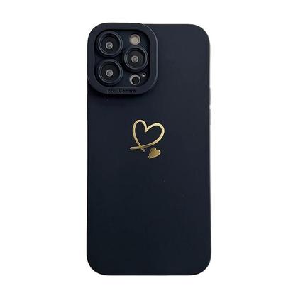 Imagem de Capa de Silicone Fosca com Coração - iPhone 11/12/13/14/15/Pro Max/Xs/X/Xr/7