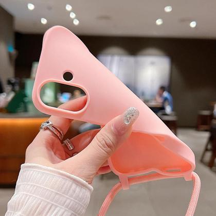 Imagem de Capa de Silicone Fosco com Cordão para iPhone - À Prova de Choque