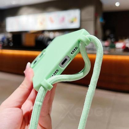 Imagem de Capa de Silicone Fosco com Cordão para iPhone - À Prova de Choque